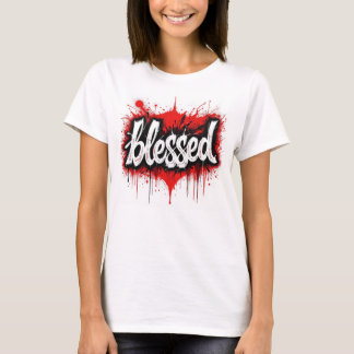 Bold Black & Red "Blessed" T-Shirt