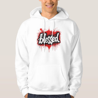Bold Black & Red "Blessed" T-Shirt Hoodie
