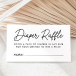 Bold Black Script Baby Shower Diaper Raffle Enclosure Card<br><div class="desc">Cute,  minimalist baby shower diaper raffle cards featuring a modern black script. Personalise the simple black and white diaper raffle cards with your custom text below. The card provides space for each guest to write their name. The design coordinates with our Oh Baby Script baby shower collection.</div>
