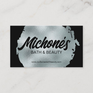 Bold Black Silver Foil Modern Luxury Glamourous Business Card
