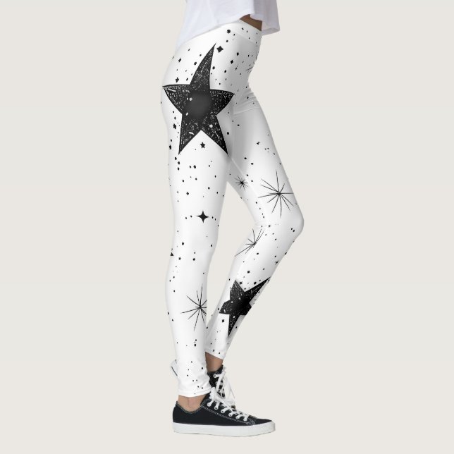 Bold Black Star Leggings (Right)