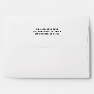  Bold Black Three-Line Return Address Envelope