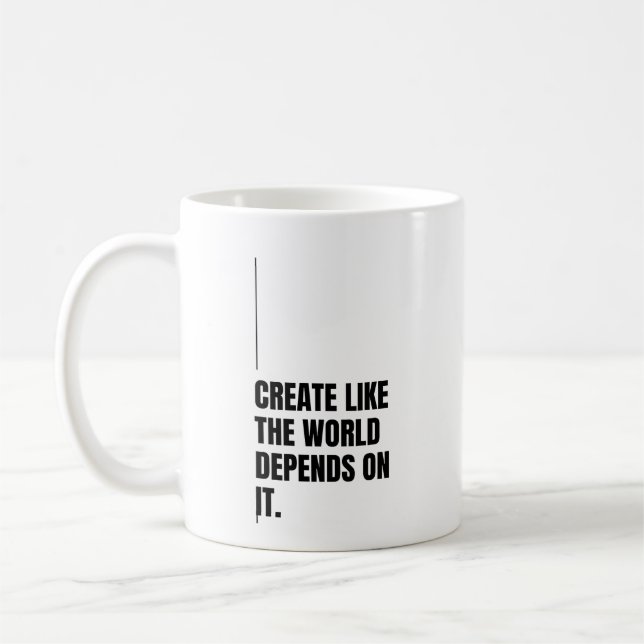 Bold Black Typography Artist Changemakers Powerful Coffee Mug (Left)