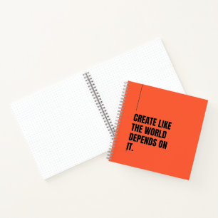 Bold Black Typography Artists Minimalist Powerful Notebook