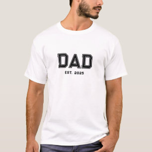 Bold Black Typography Established Dad T-Shirt