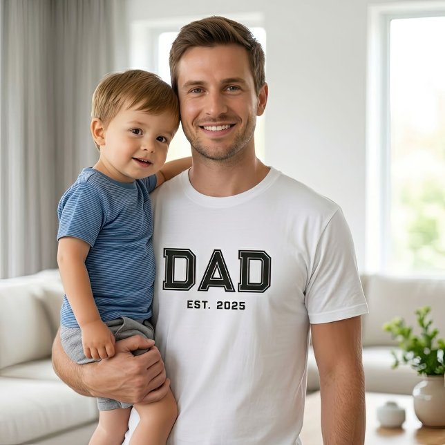 Bold Black Typography Established Dad T-Shirt (Creator Uploaded)