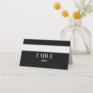 Bold Black Wedding Custom Place Card
