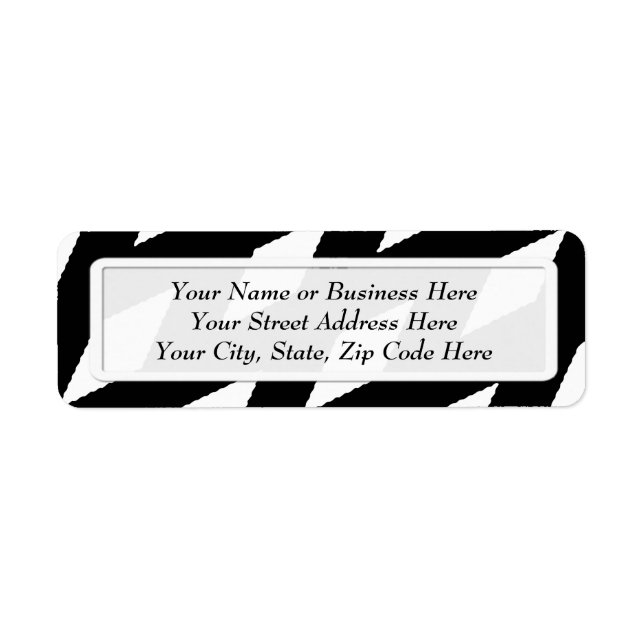 Bold Black & White Abstract Return Address Labels (Front)