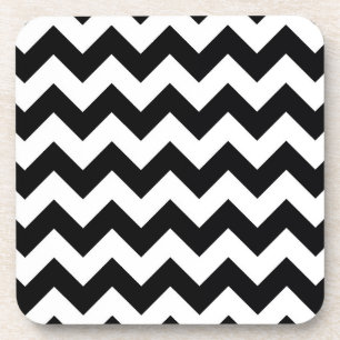 Bold Black & White Chevron Zig Zag Pattern Coaster