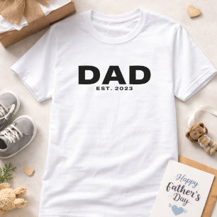Bold Black White Dad Established T-Shirt