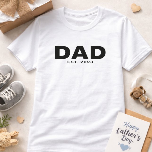 Bold Black White Dad Established T-Shirt (Creator Uploaded)