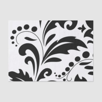 Bold Black & White Elements of Damask Tissue Paper