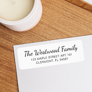 Bold Black White Family Name Return Address