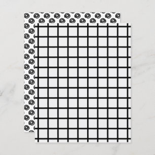 Bold Black White Grid Spiral Scrapbook Paper