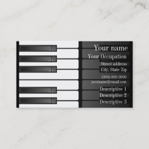 Bold Black White Keyboard Design Business Card
