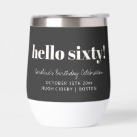 Bold Black White Modern 60th Birthday Custom