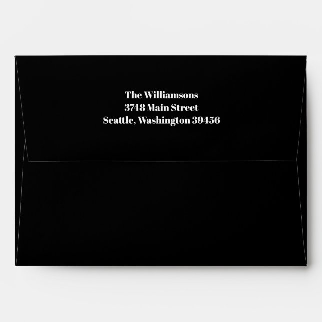Bold Black White Modern Chic 50th Birthday Party Envelope (Back (Top Flap))
