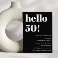 Bold Black White Modern Chic 50th Birthday Party