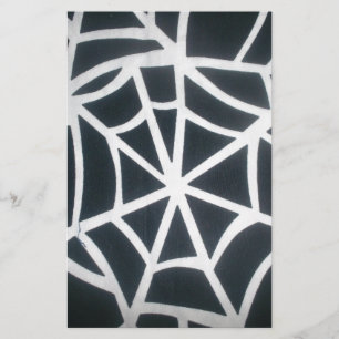 Bold Black & White Spider Web Geometric Pattern Stationery