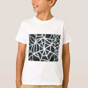Bold Black & White Spider Web Geometric Pattern T-Shirt