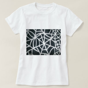 Bold Black & White Spider Web Geometric Pattern T-Shirt