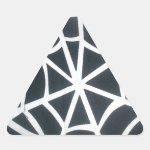 Bold Black & White Spider Web Geometric Pattern Triangle Sticker