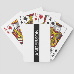 Bold Black & White Stripe Editable Text Playing Cards