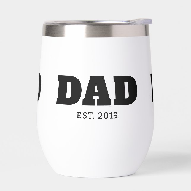 Bold Black & White Text Est Year Dad (Left)