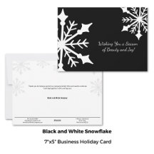 Bold Black & White Winter Snowflake Business 