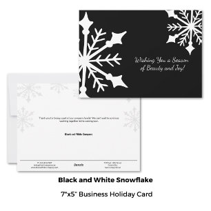Bold Black & White Winter Snowflake Business  Holiday Card