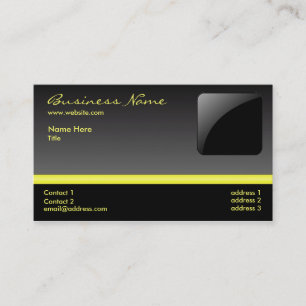 Bold Black & Yellow business card - add your logo