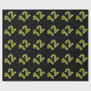 Bold, Black & Yellow Stripes 12 Event # (Birthday) Wrapping Paper