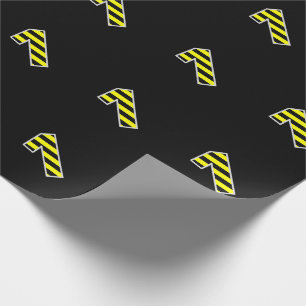 Bold, Black & Yellow Stripes 1 Event # (Birthday) Wrapping Paper