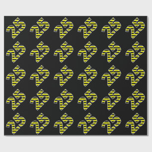 Bold, Black & Yellow Stripes 25 Event # (Birthday) Wrapping Paper