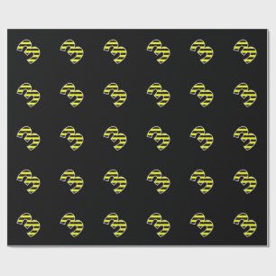 Bold, Black & Yellow Stripes 3 Event # (Birthday) Wrapping Paper