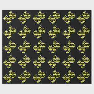 Bold, Black & Yellow Stripes 56 Event # (Birthday) Wrapping Paper
