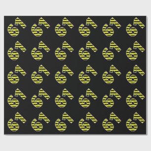 Bold, Black & Yellow Stripes 61 Event # (Birthday) Wrapping Paper