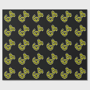 Bold, Black & Yellow Stripes 64 Event # (Birthday) Wrapping Paper