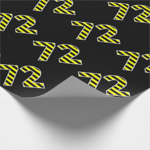 Bold, Black & Yellow Stripes 72 Event # (Birthday) Wrapping Paper