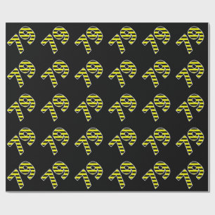 Bold, Black & Yellow Stripes 79 Event # (Birthday) Wrapping Paper