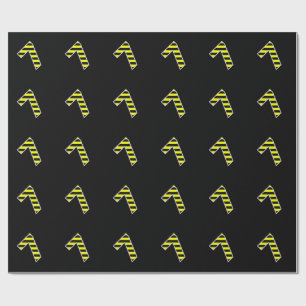 Bold, Black & Yellow Stripes 7 Event # (Birthday) Wrapping Paper
