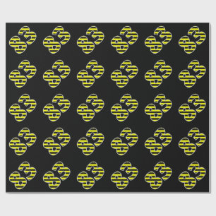 Bold, Black & Yellow Stripes 83 Event # (Birthday) Wrapping Paper