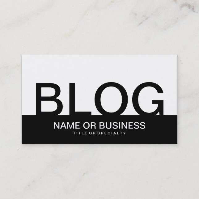 bold BLOG (colour customisable) Business Card (Front)