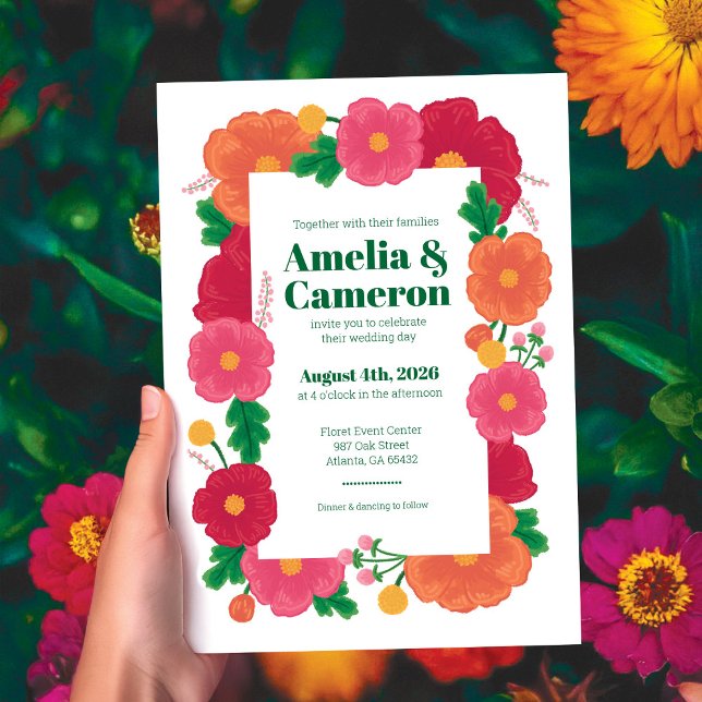 Bold Blooms Wedding Invitation (Creator Uploaded)