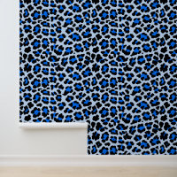 Bold Blue and Black Punk Leopard Print 1980s