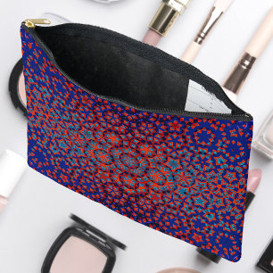 Bold Blue And Red Pattern Cosmetic Bag