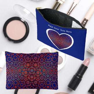 Bold Blue And Red Pattern Cosmetic Bag