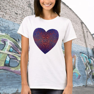 Bold Blue And Red Pattern T-Shirt