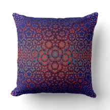 Bold Blue And Red Pattern Throw Pillow