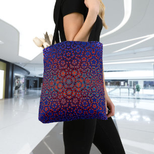Bold Blue And Red Pattern Tote Bag